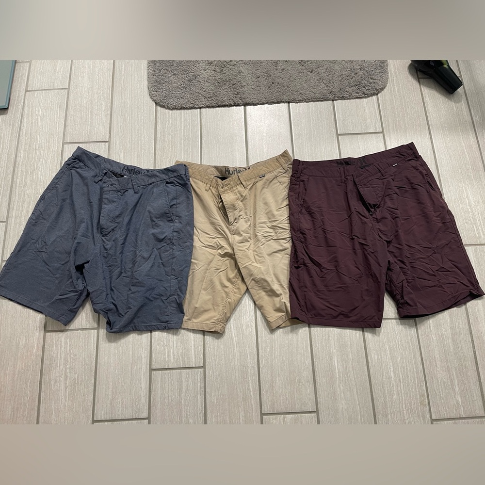 Lot of 3 Hurley Nike Dri-Fit Walking Shorts Golf size 36